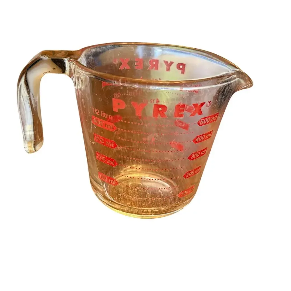 Vintage 1980s PYREX Glass Measuring Cup 2 Cup - Made in USA